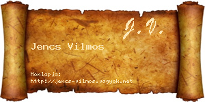 Jencs Vilmos névjegykártya